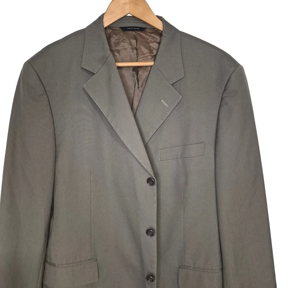 Brooks Brothers Blazer Men 44R Olive Green Brookscool Poplin 3-Button Sport Coat